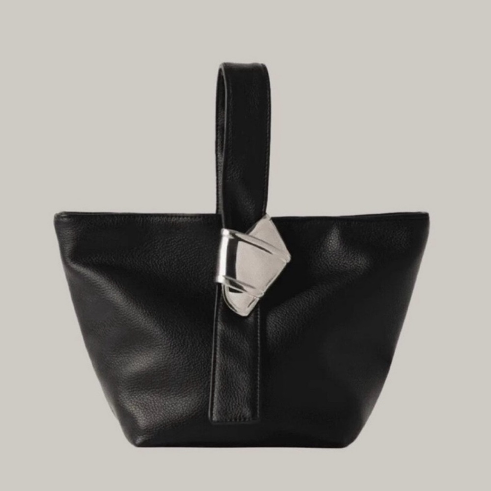 NEW Brandon Maxwell for MERIT Elegant Black Vegan Leather Handbag